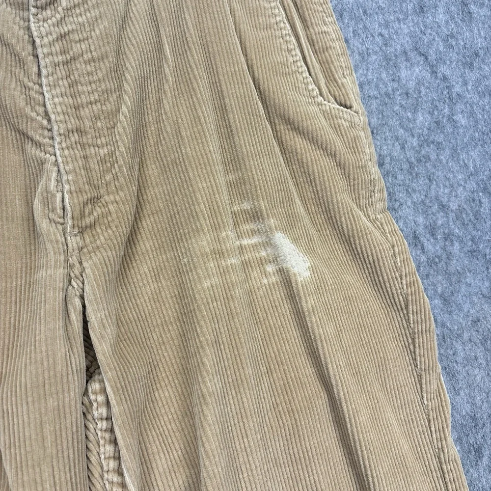 Vintage 1970s Levi's Corduroy Flare Pants 33x29 Tan Talon Zip USA Distressed